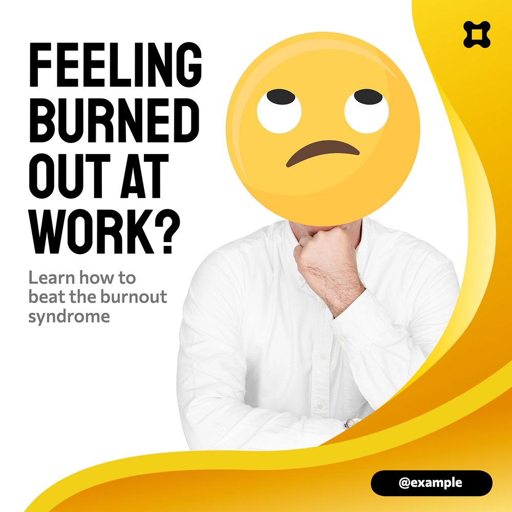 Burnout & stress Instagram post template