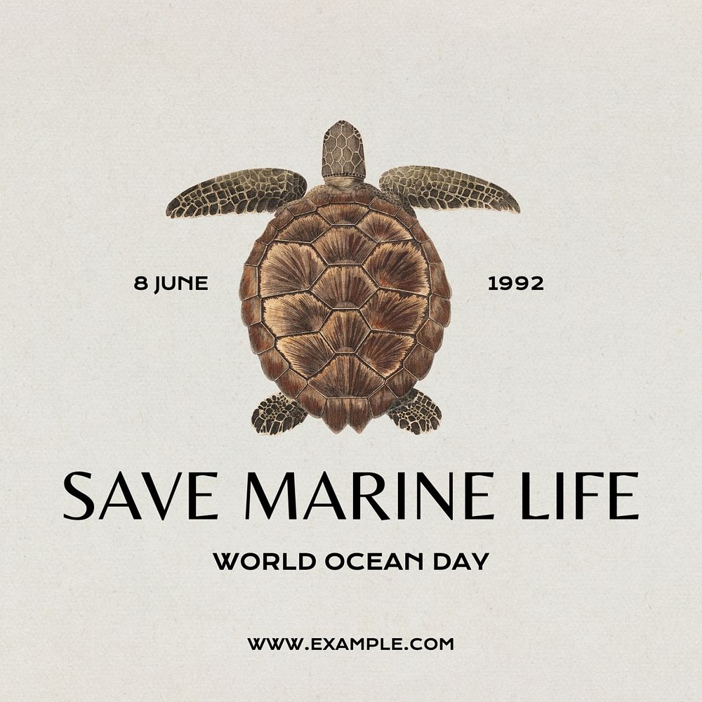 Save marine life Instagram post template