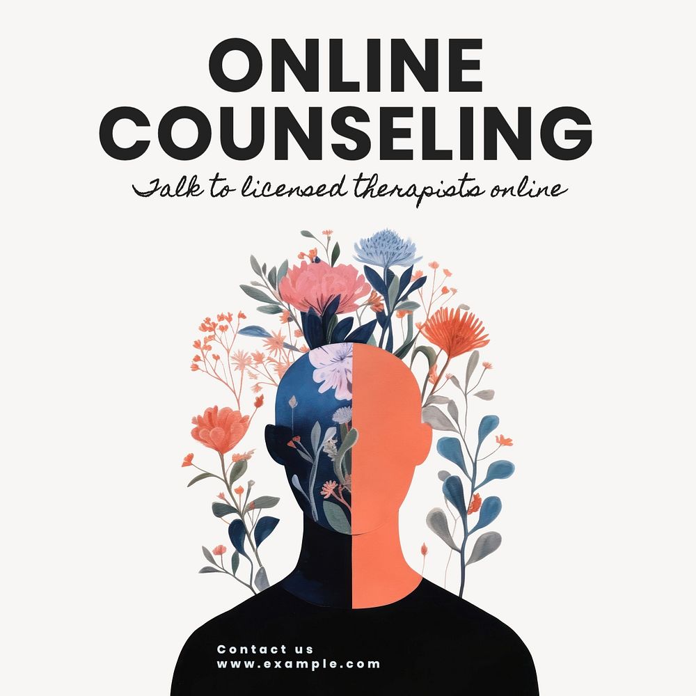 Online counseling Instagram post template