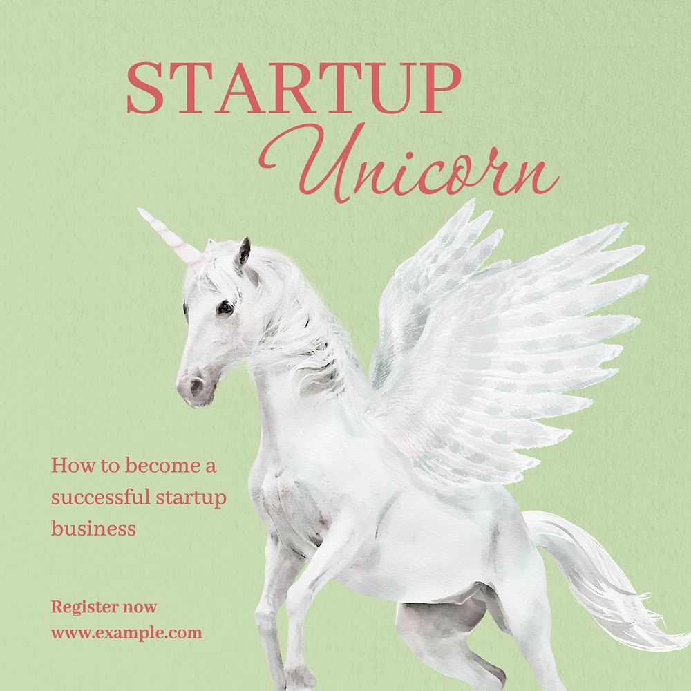 Startup unicorn Instagram post template