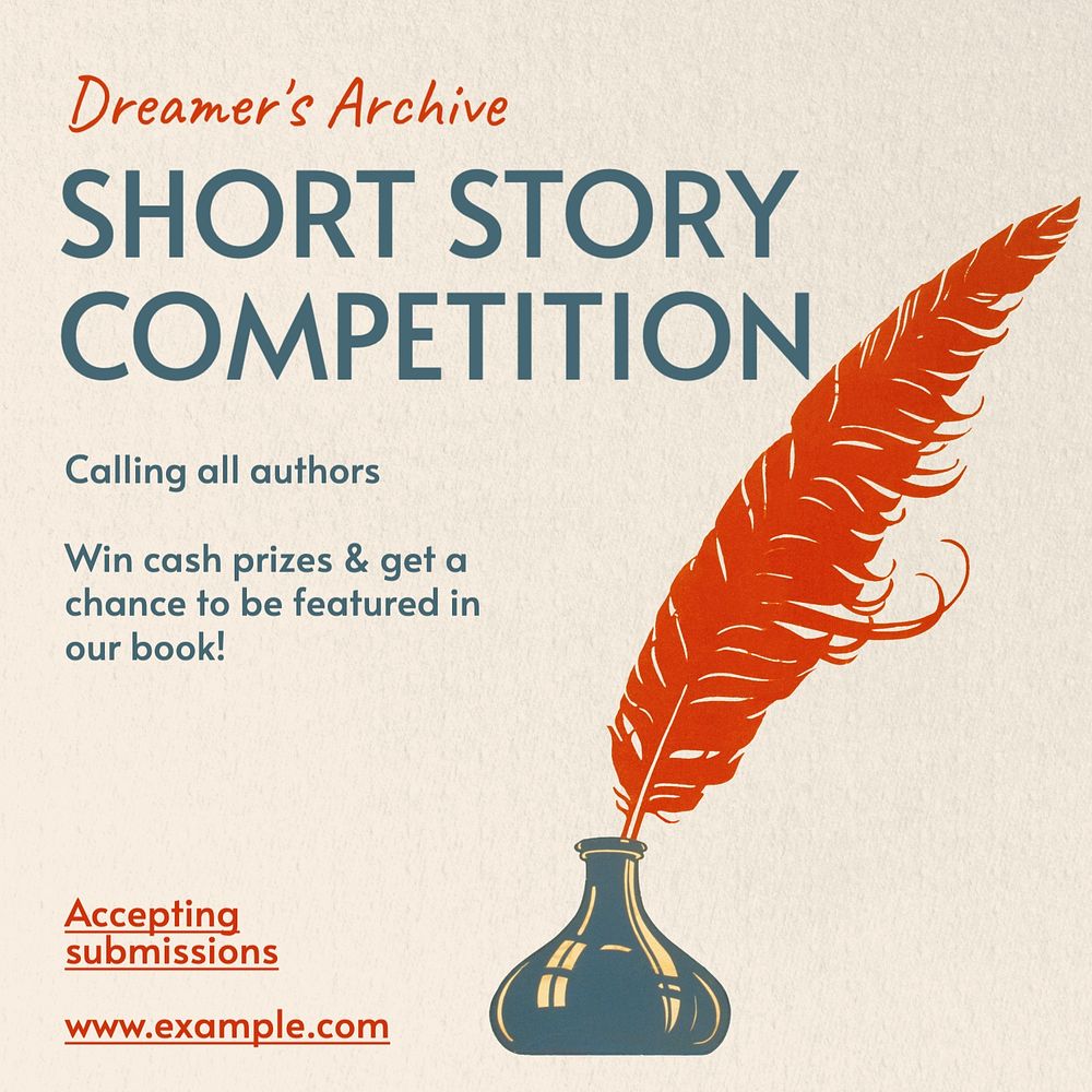 Short story competition Instagram post template