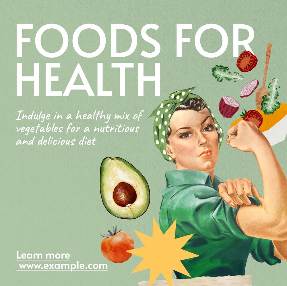 Foods for health Instagram post template