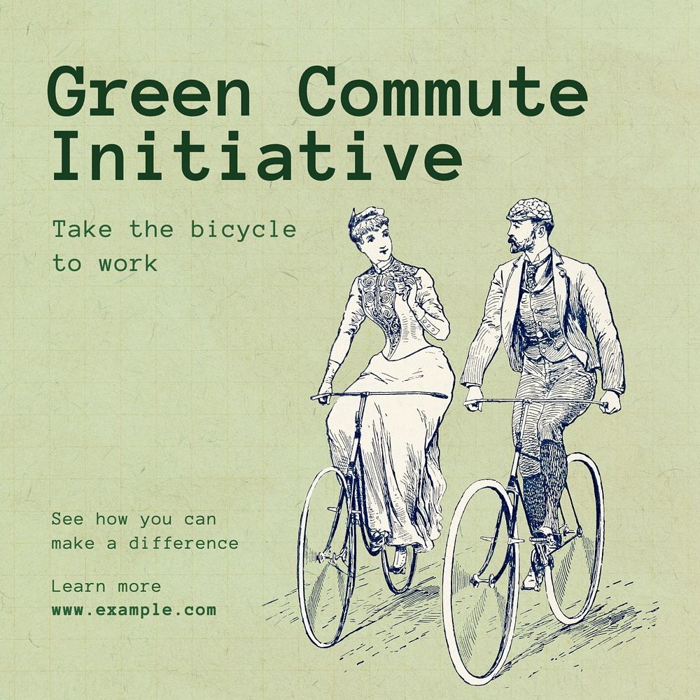 Green commute initiative Instagram post template