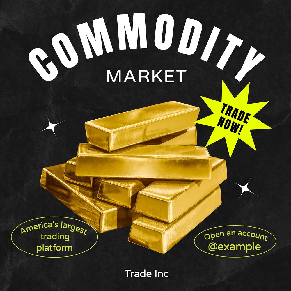 Commodity market Instagram post template