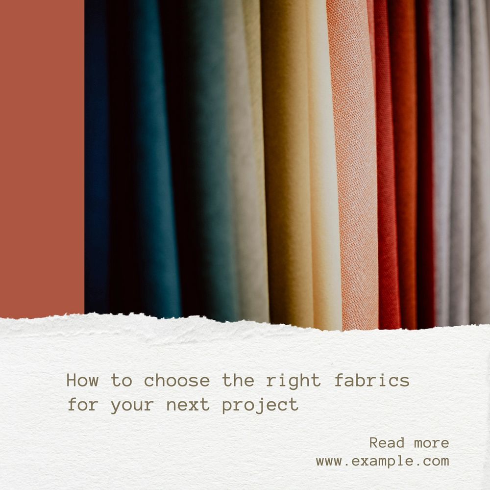 Choosing fabrics Instagram post template