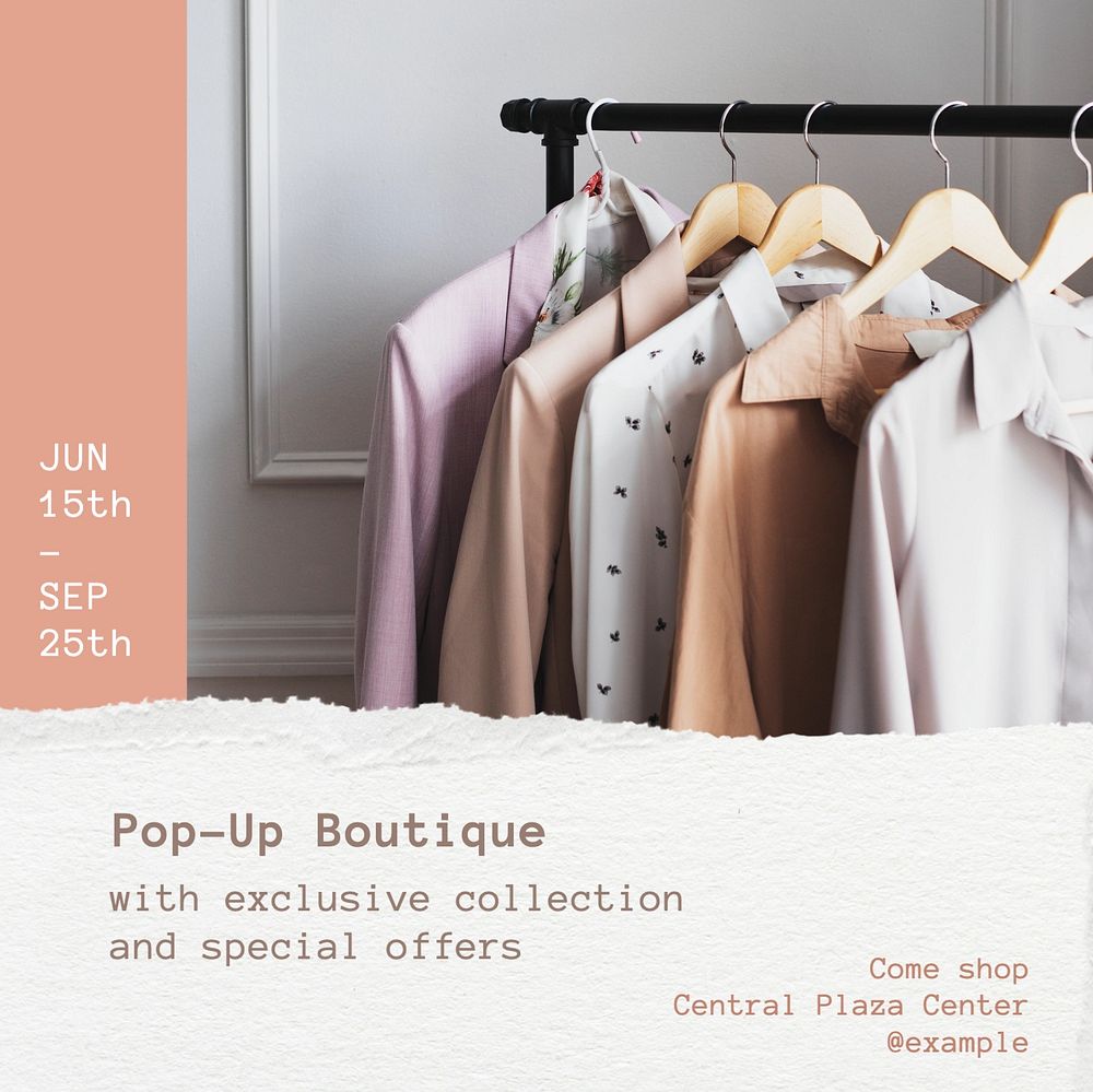 Pop up boutique Instagram post template