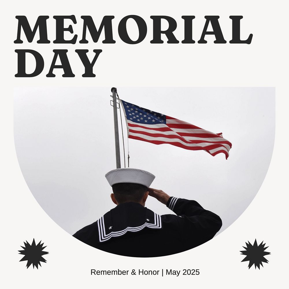 Memorial day, USA Instagram post template