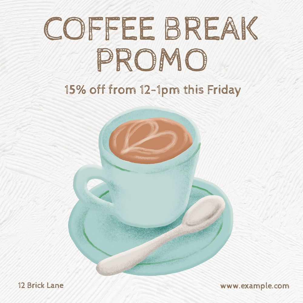 Coffee break promotion Instagram post template