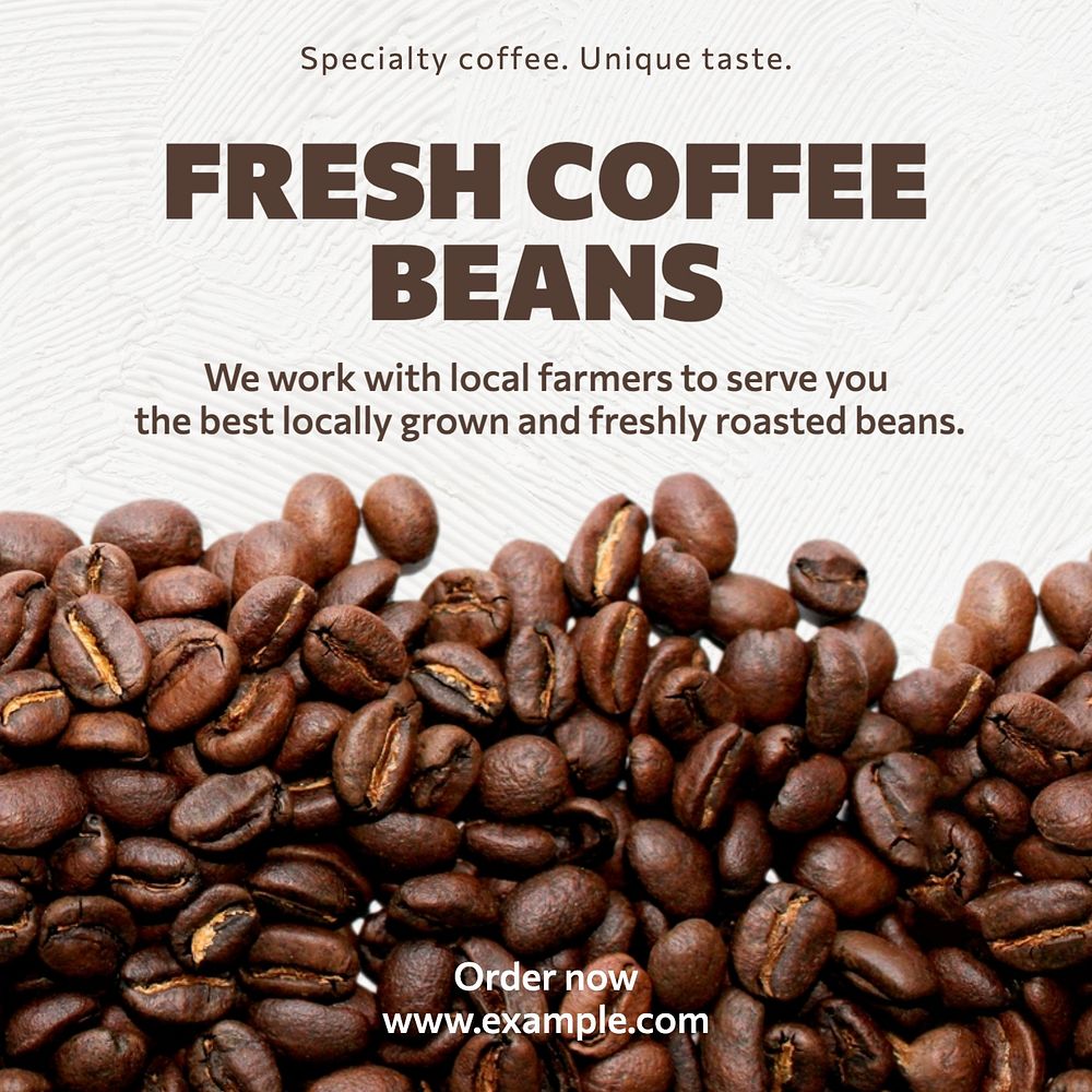 Fresh coffee beans Instagram post template