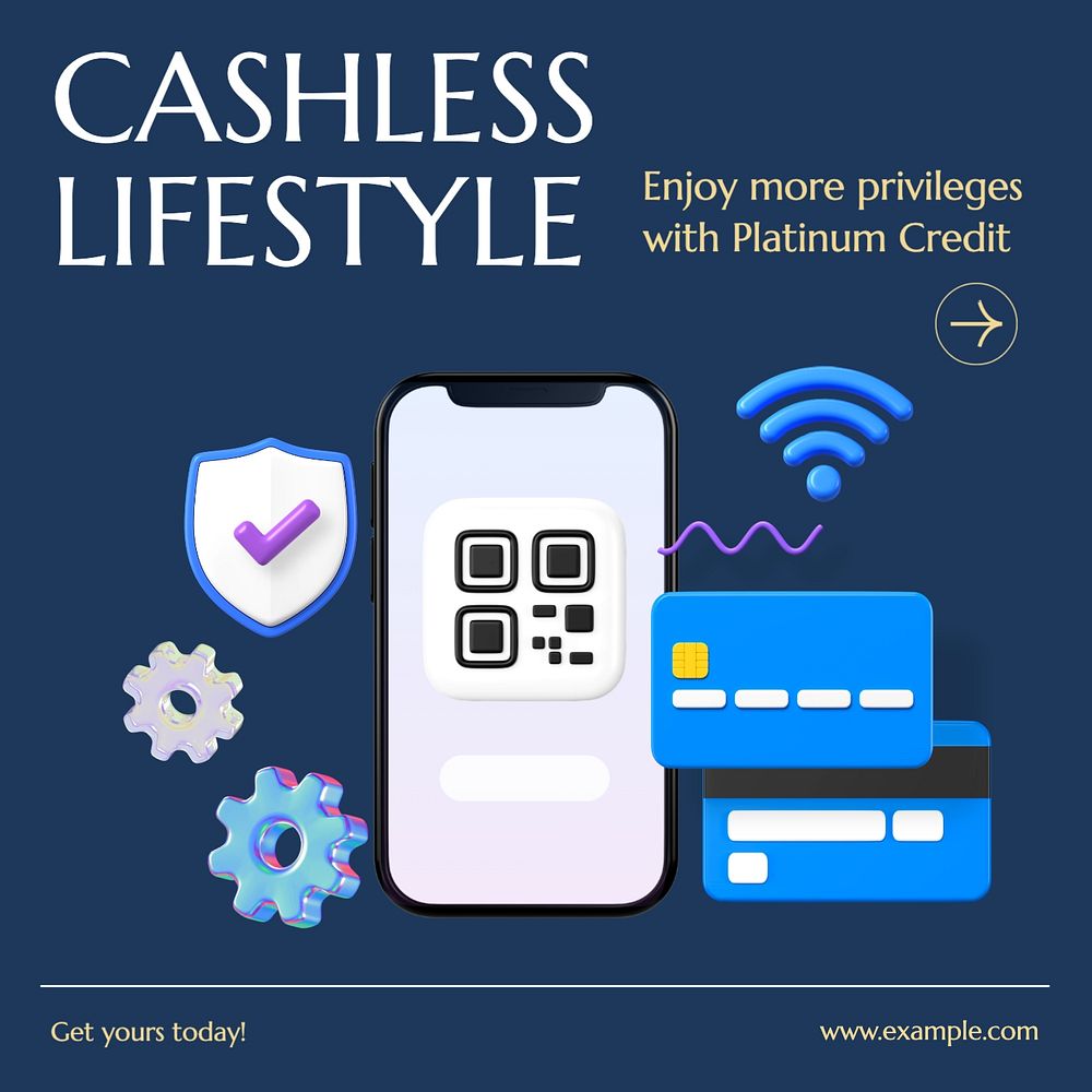 Cashless lifestyle Instagram post template