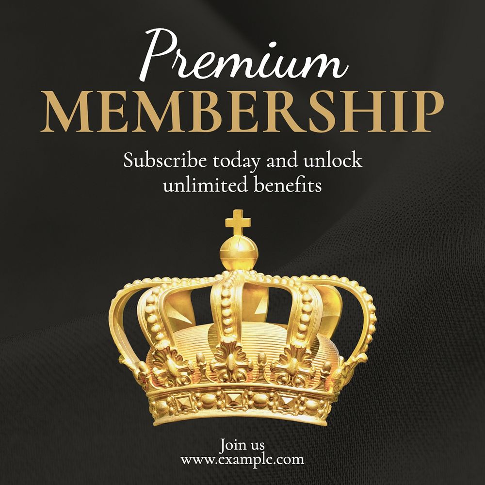 Premium membership Instagram post template