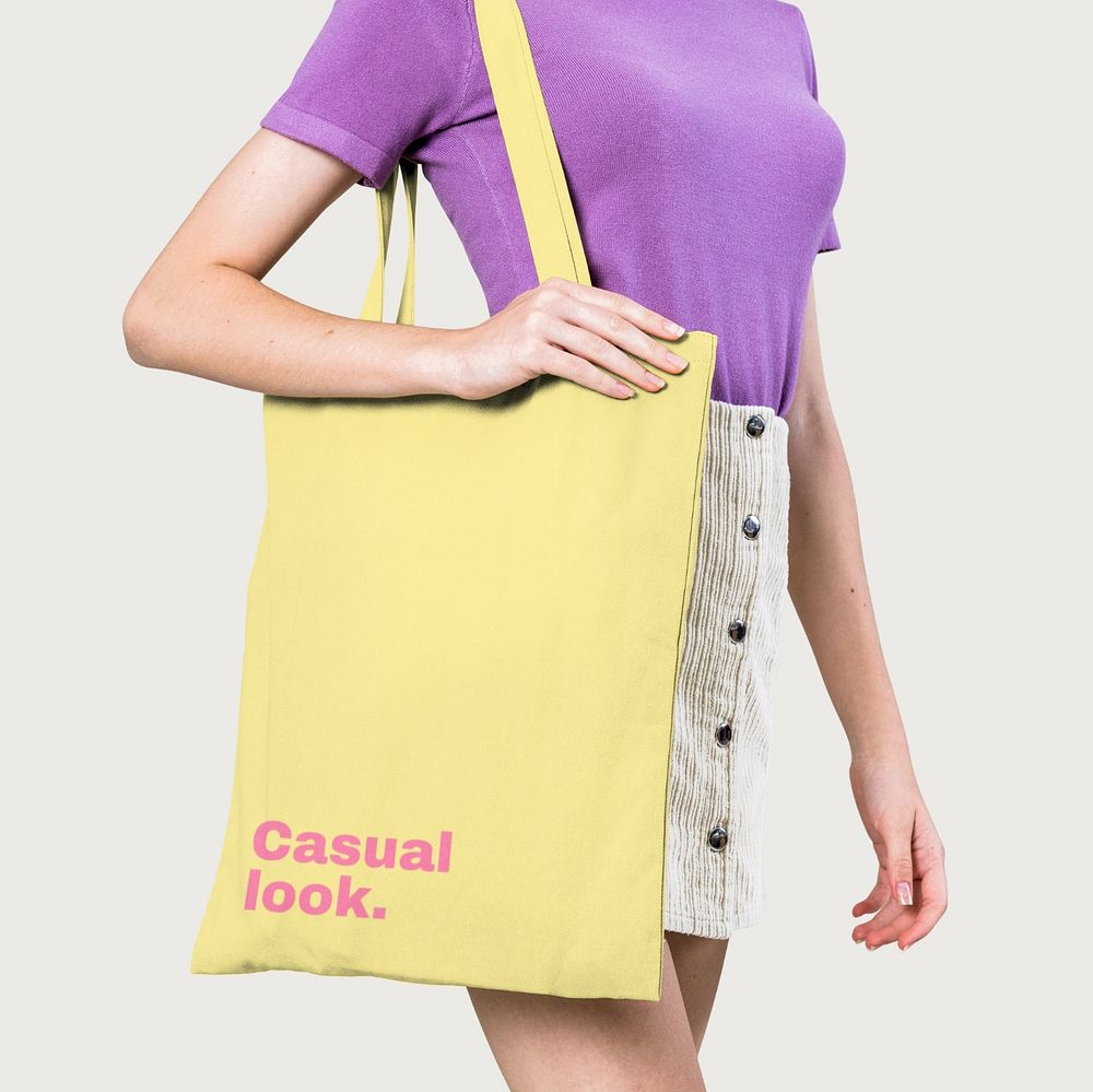 Tote bag mockup, woman design 