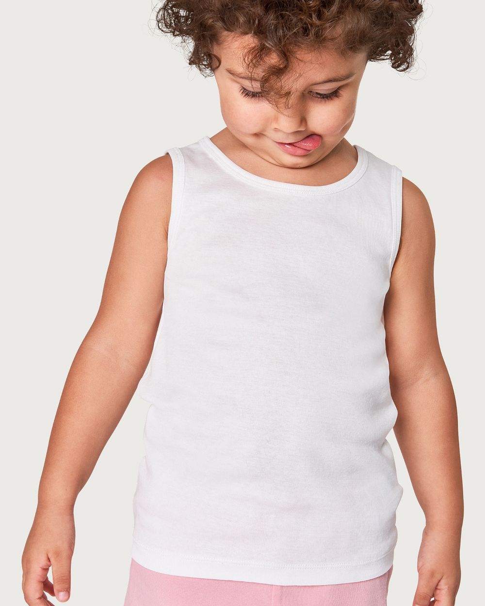 Kid's tank top mockup, front view editable apparel 