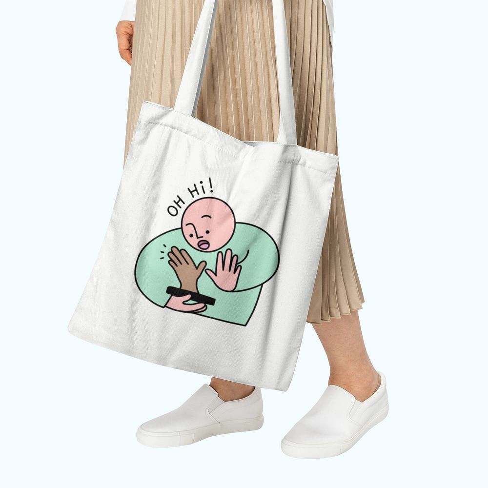 Tote bag editable mockup, women's fashion