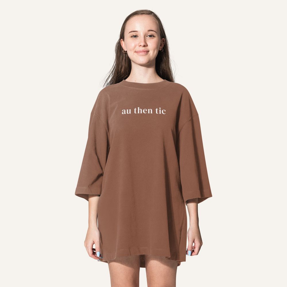 Oversized tee mockup, editable apparel