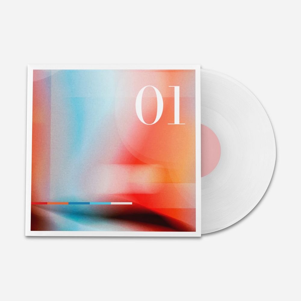 Vinyl record mockup, editable cover