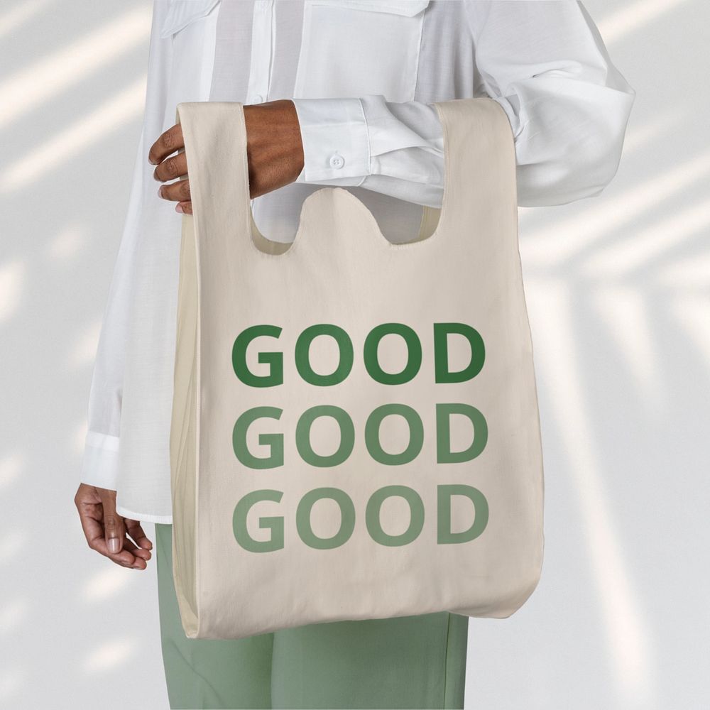 Grocery bag mockup, eco-friendly design