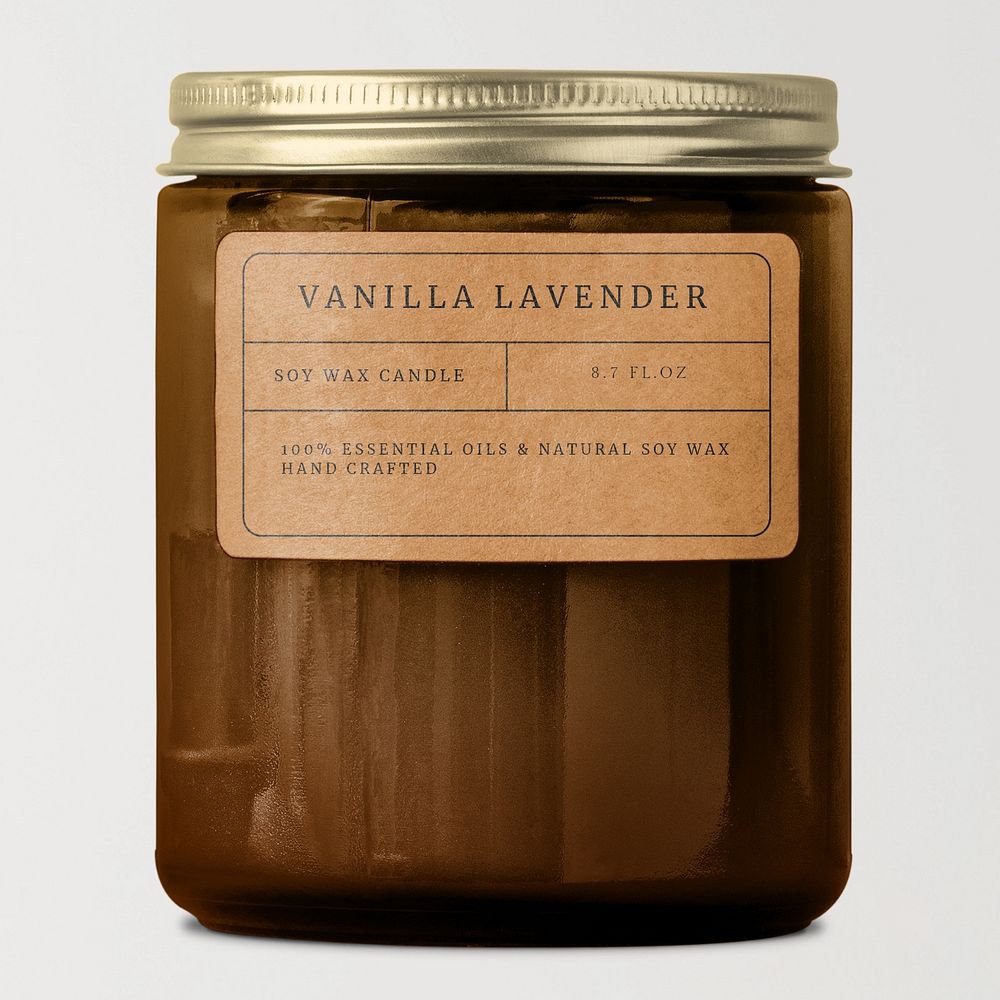 Candle jar mockup, product packaging