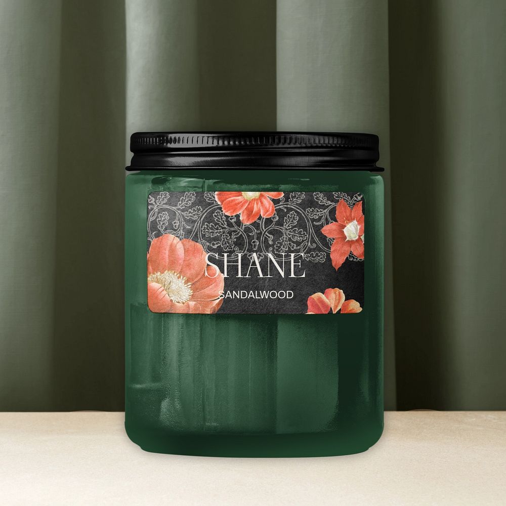 Candle jar mockup, product packaging