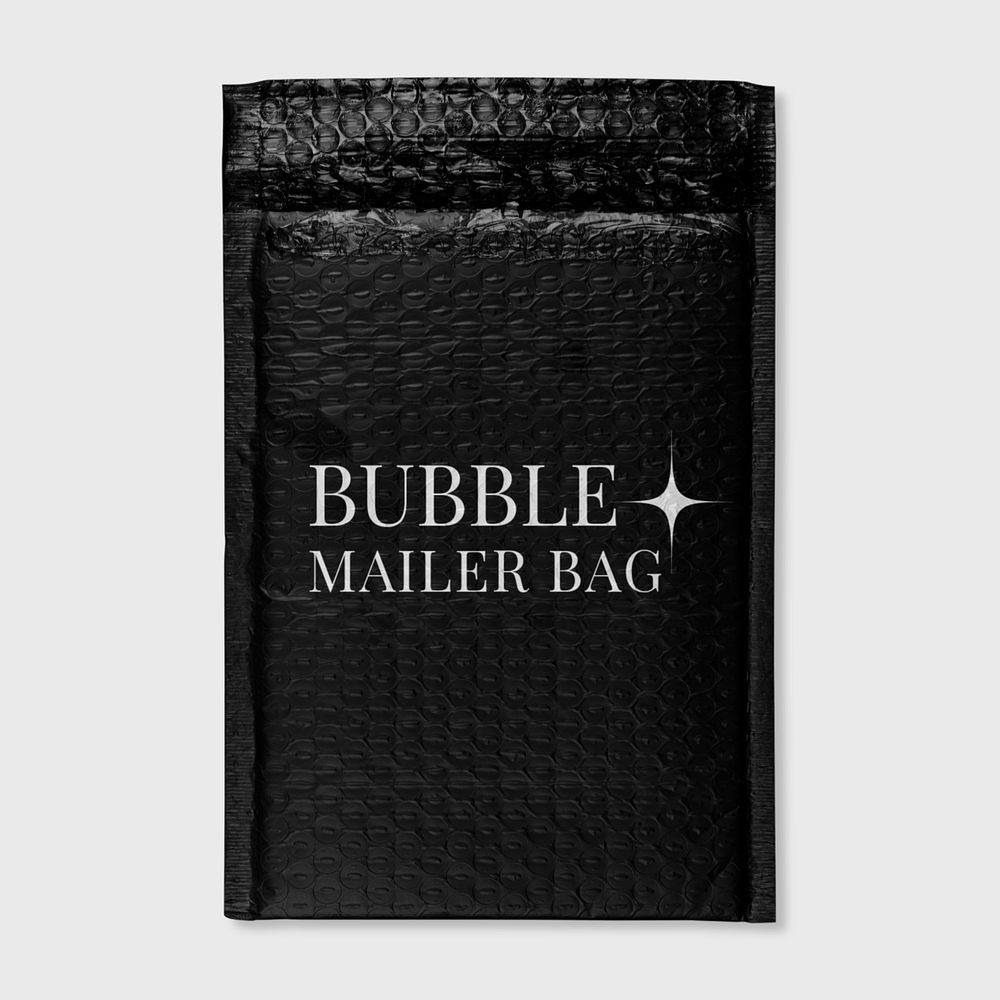 Bubble mailer mockup, shipping product packaging