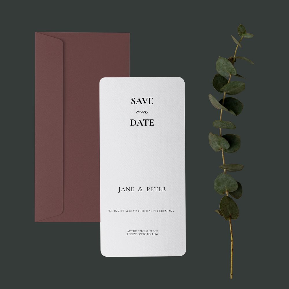 Invitation cards mockup, wedding design