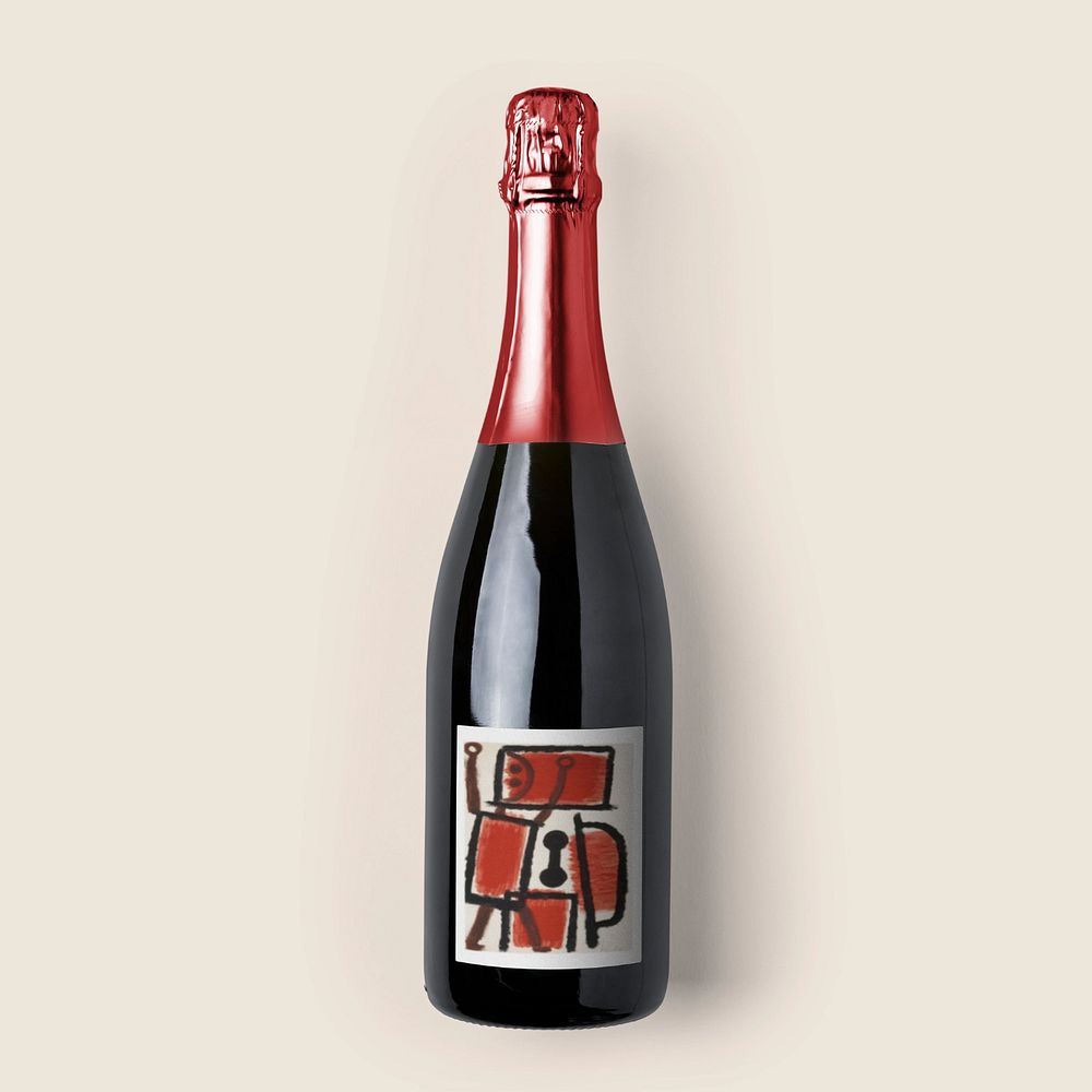 Prosecco bottle label mockup, packaging design