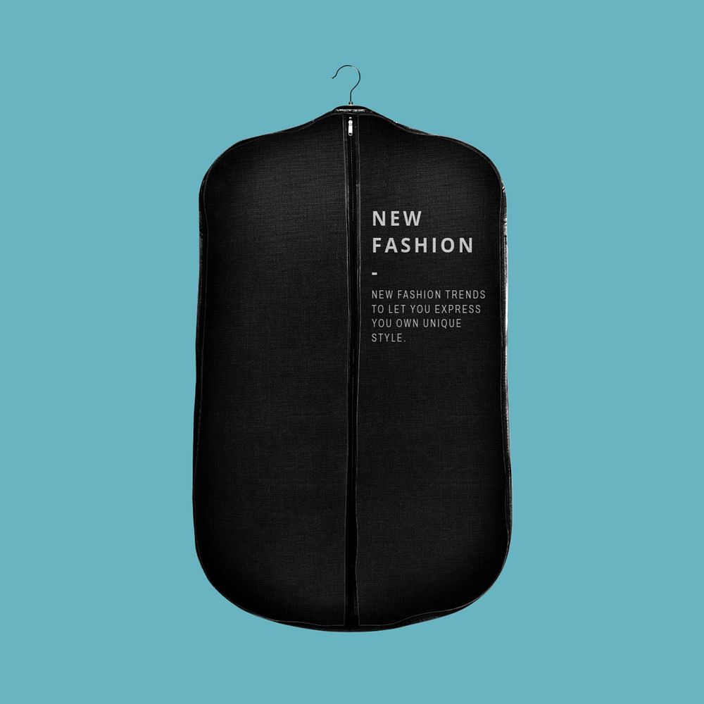 Suit cover bag mockup, realistic design