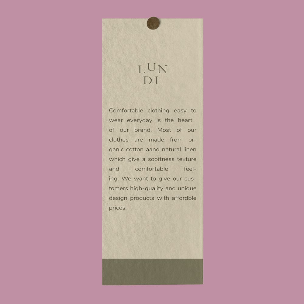 Clothing label mockup, aesthetic earth tone design
