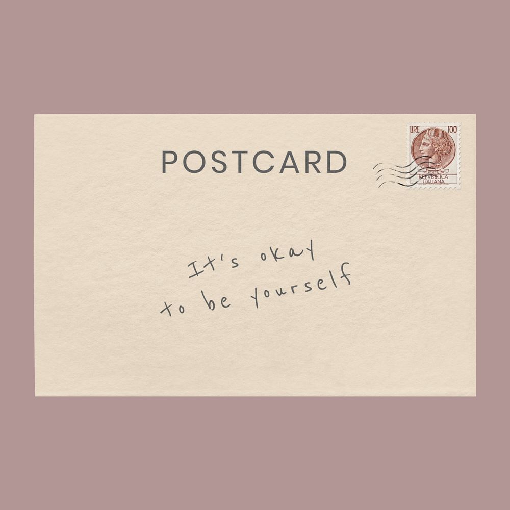 Editable vintage postcard mockup, flat lay design 
