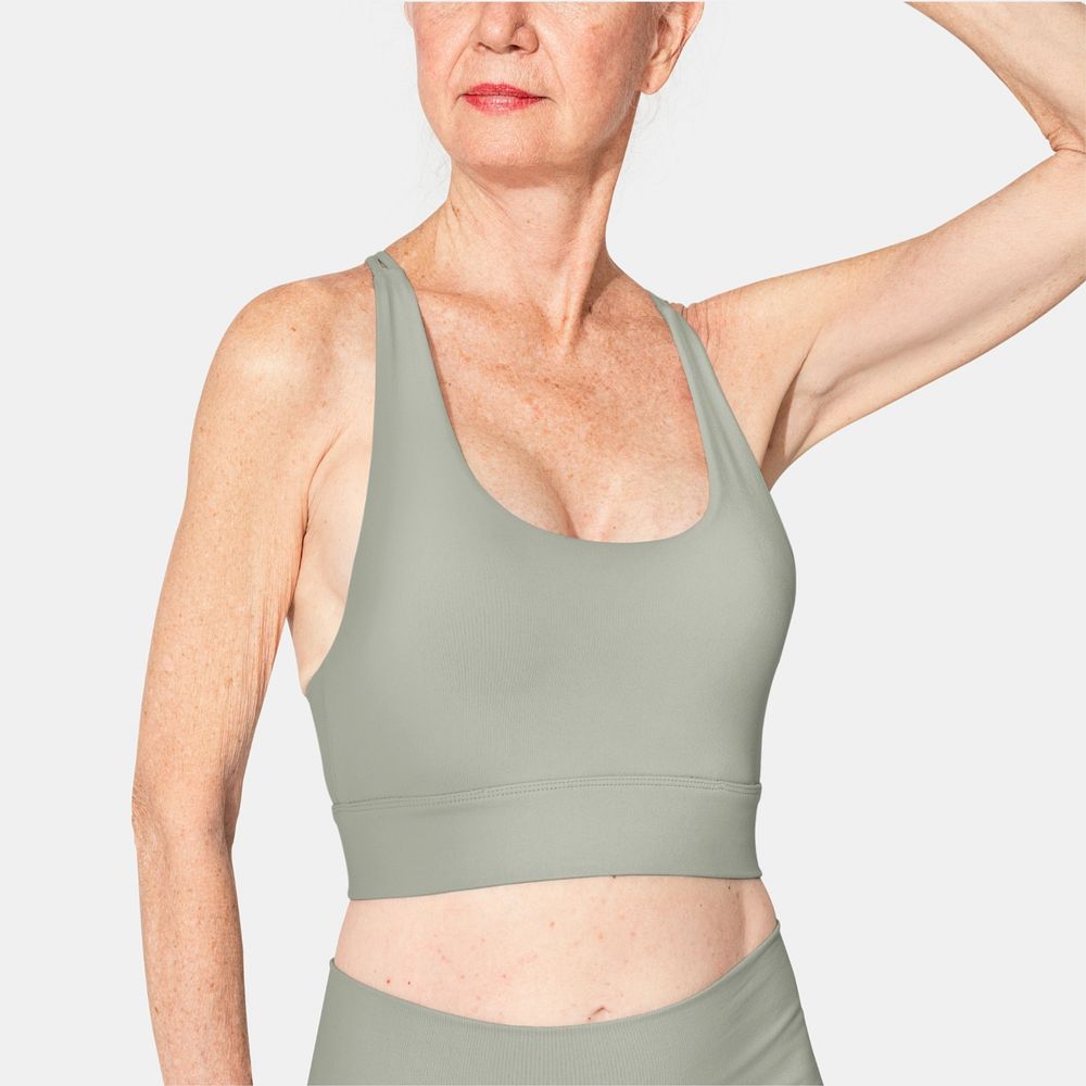 Sports bra customizable mockup, senior women's sportswear