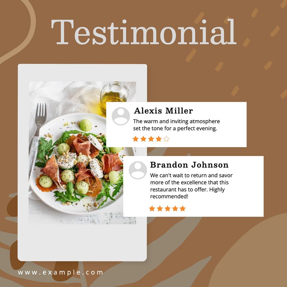 Salad testimonial Instagram post template