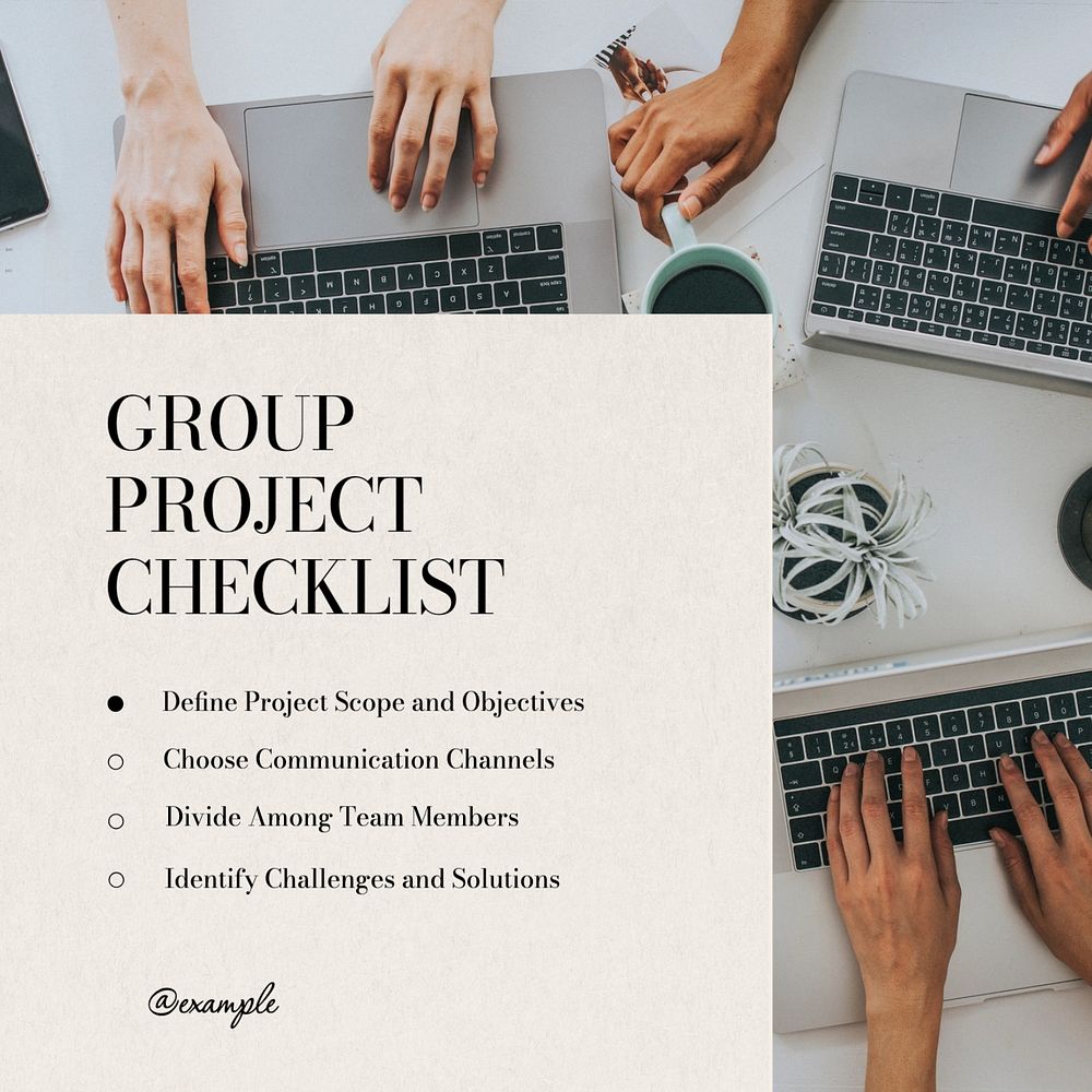 Group project checklist Instagram post template