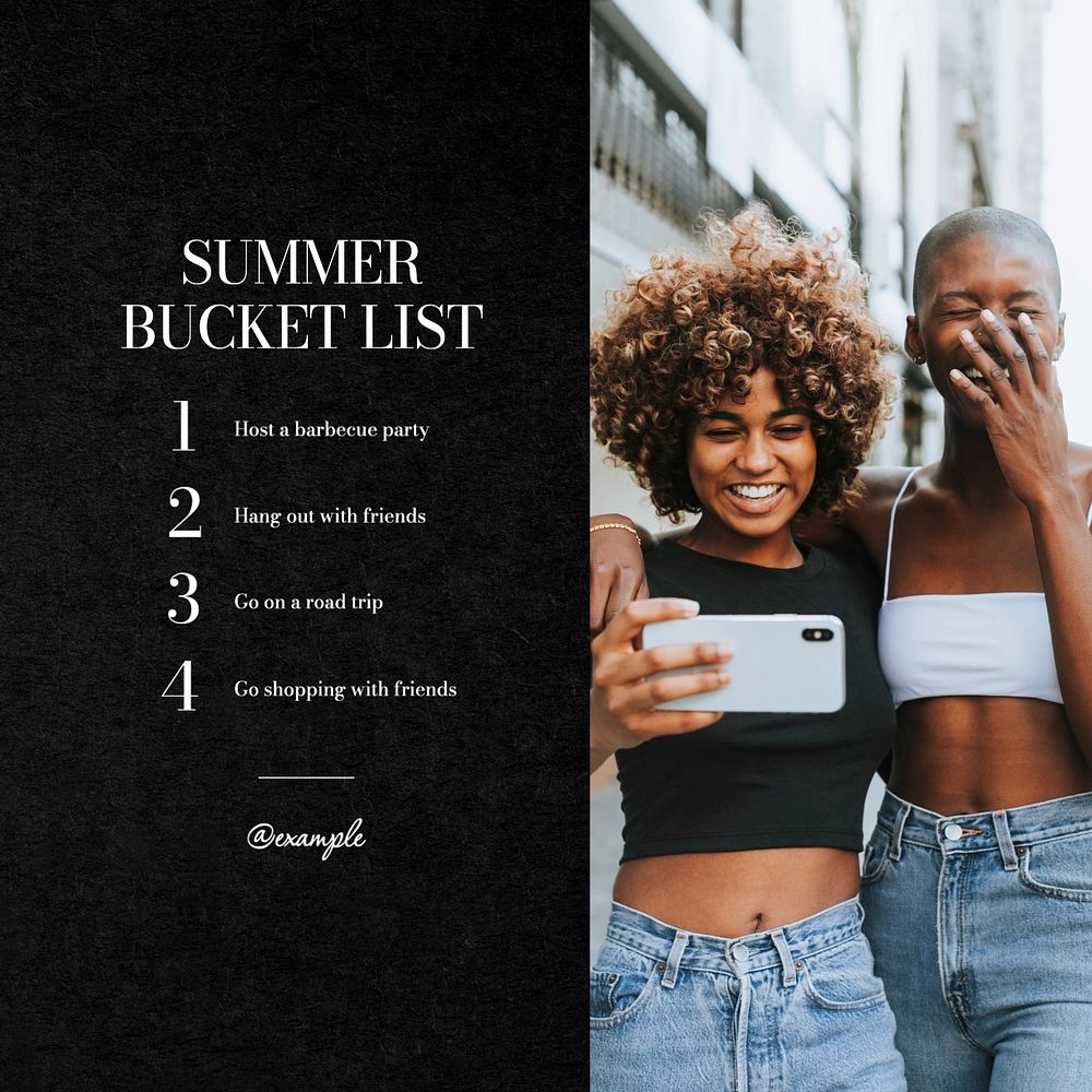 Summer bucket list Instagram post template