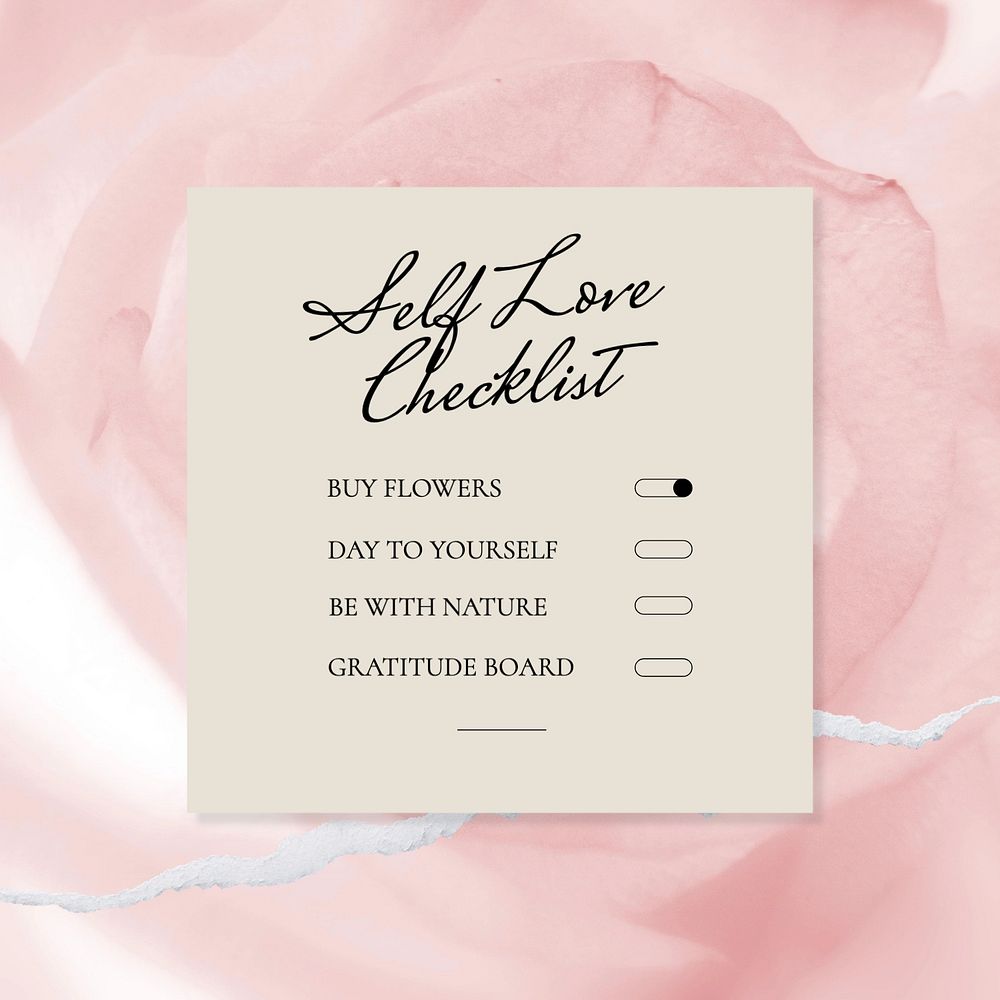 Self love checklist Instagram post template