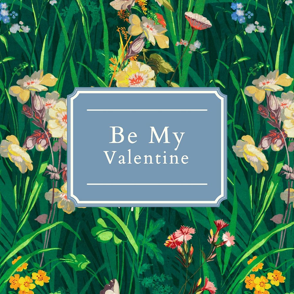 Be my valentine Instagram post template