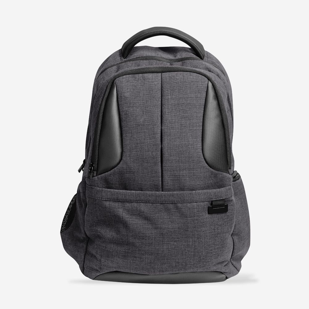 Black backpack mockup, editable design 