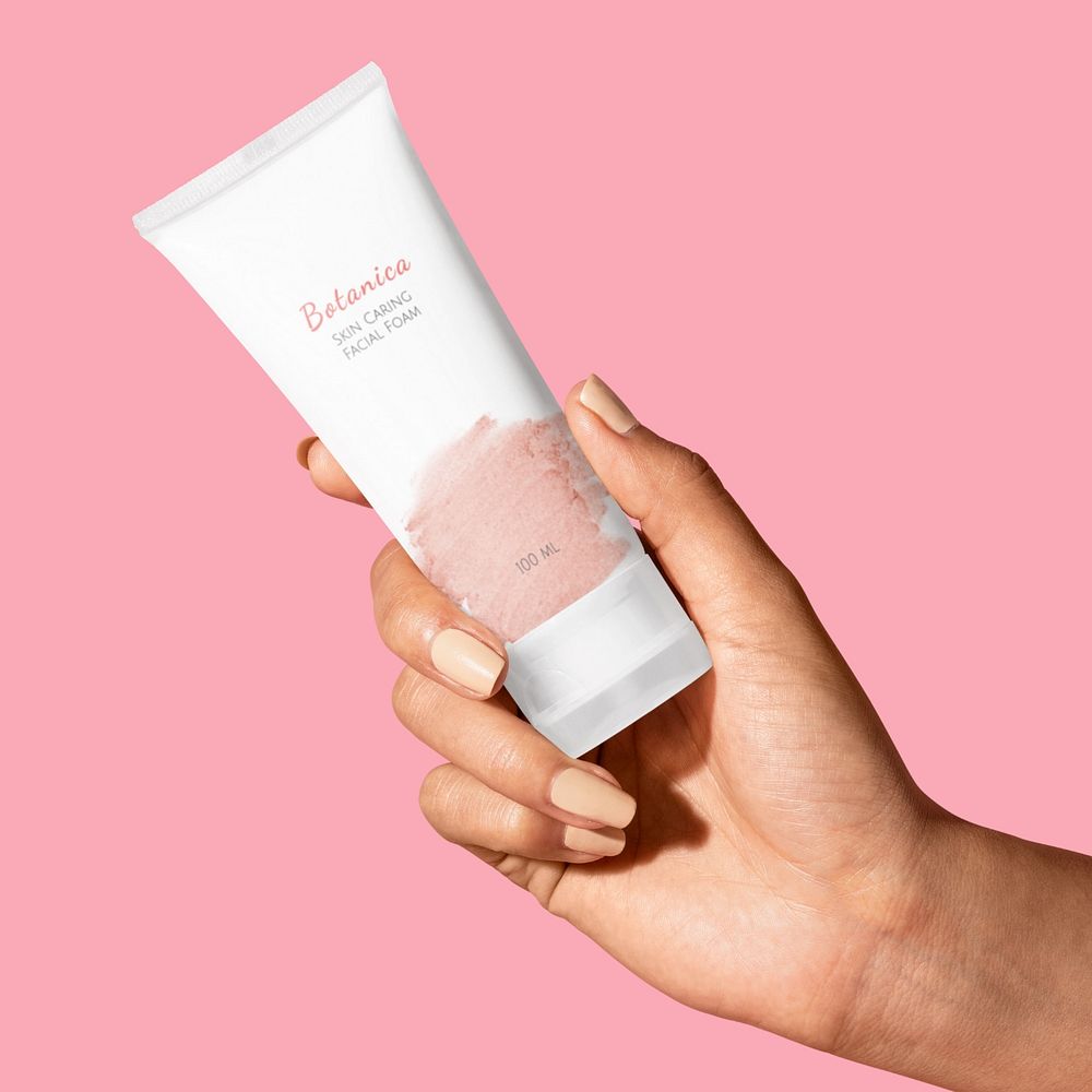 Skincare tube mockup, product packaging 