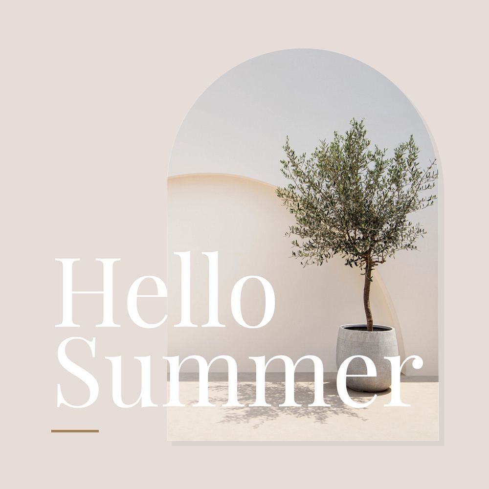 Hello summer Instagram post template