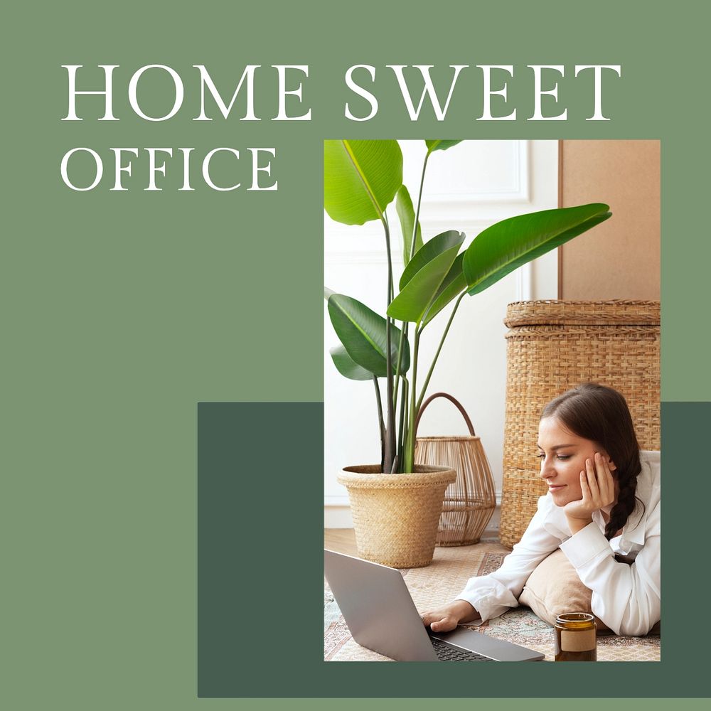 Home office Instagram post template