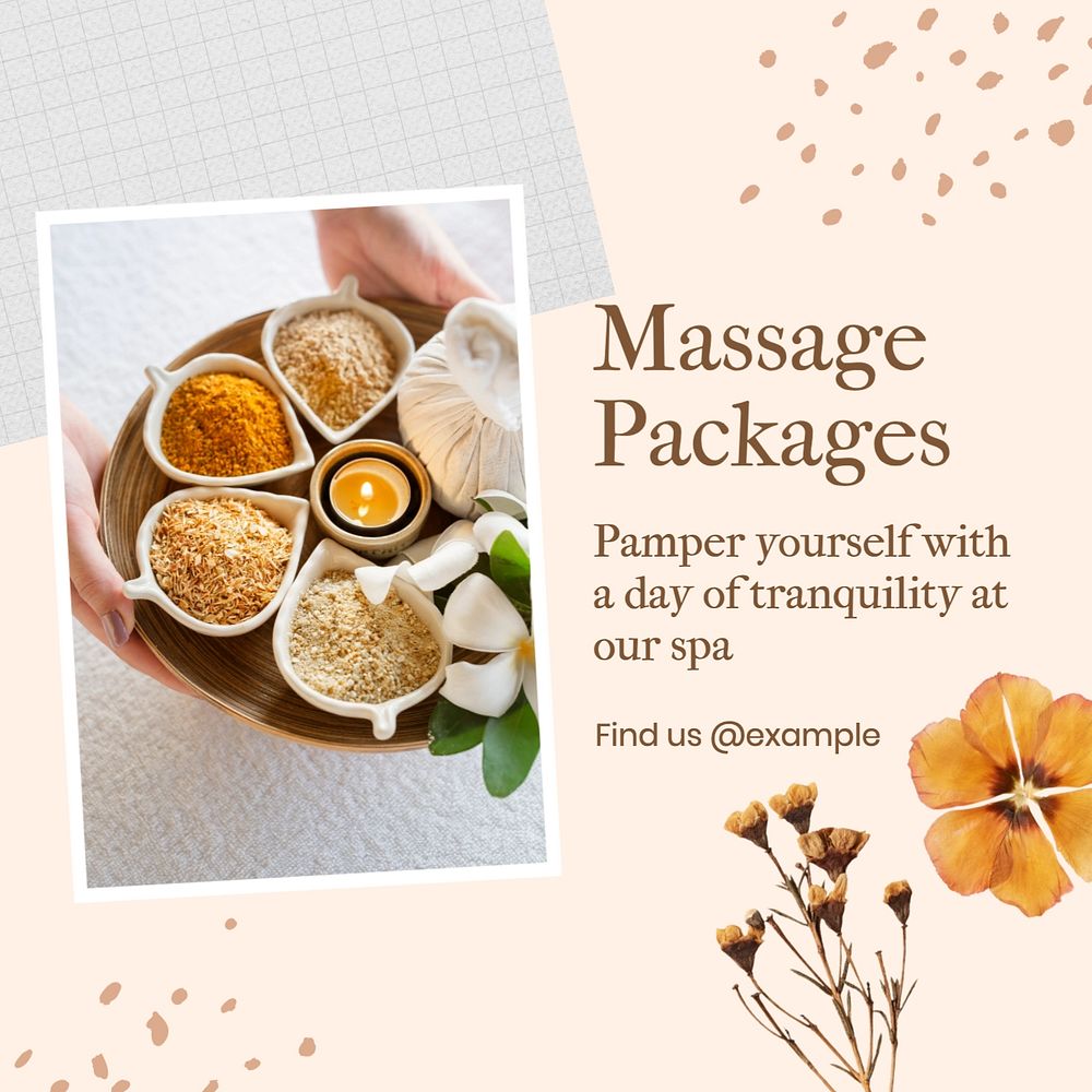 Massage packages Instagram post template