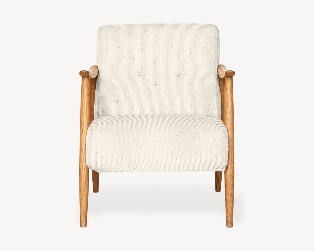 Beige modern armchair mockup, editable mid-century furniture design