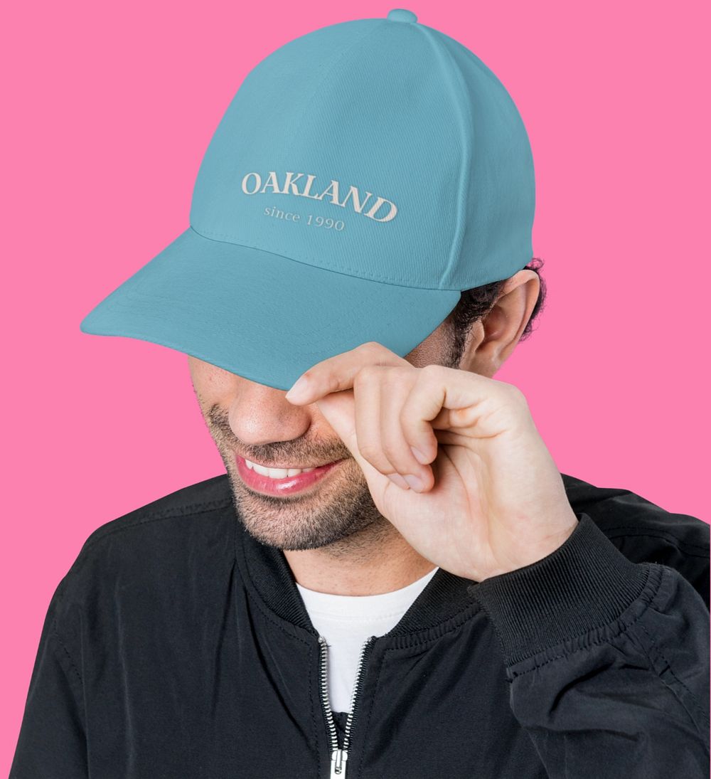 Editable cap mockup, streetwear fashion product