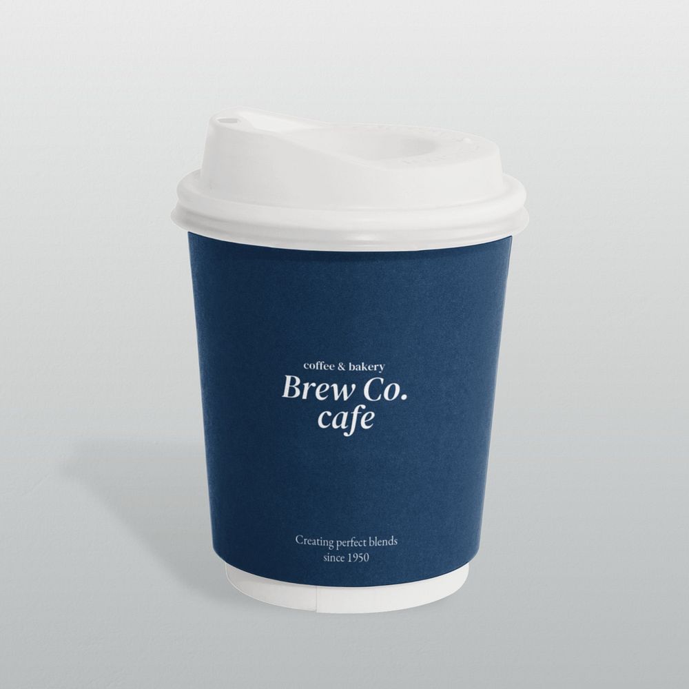 Editable coffee paper cup mockup