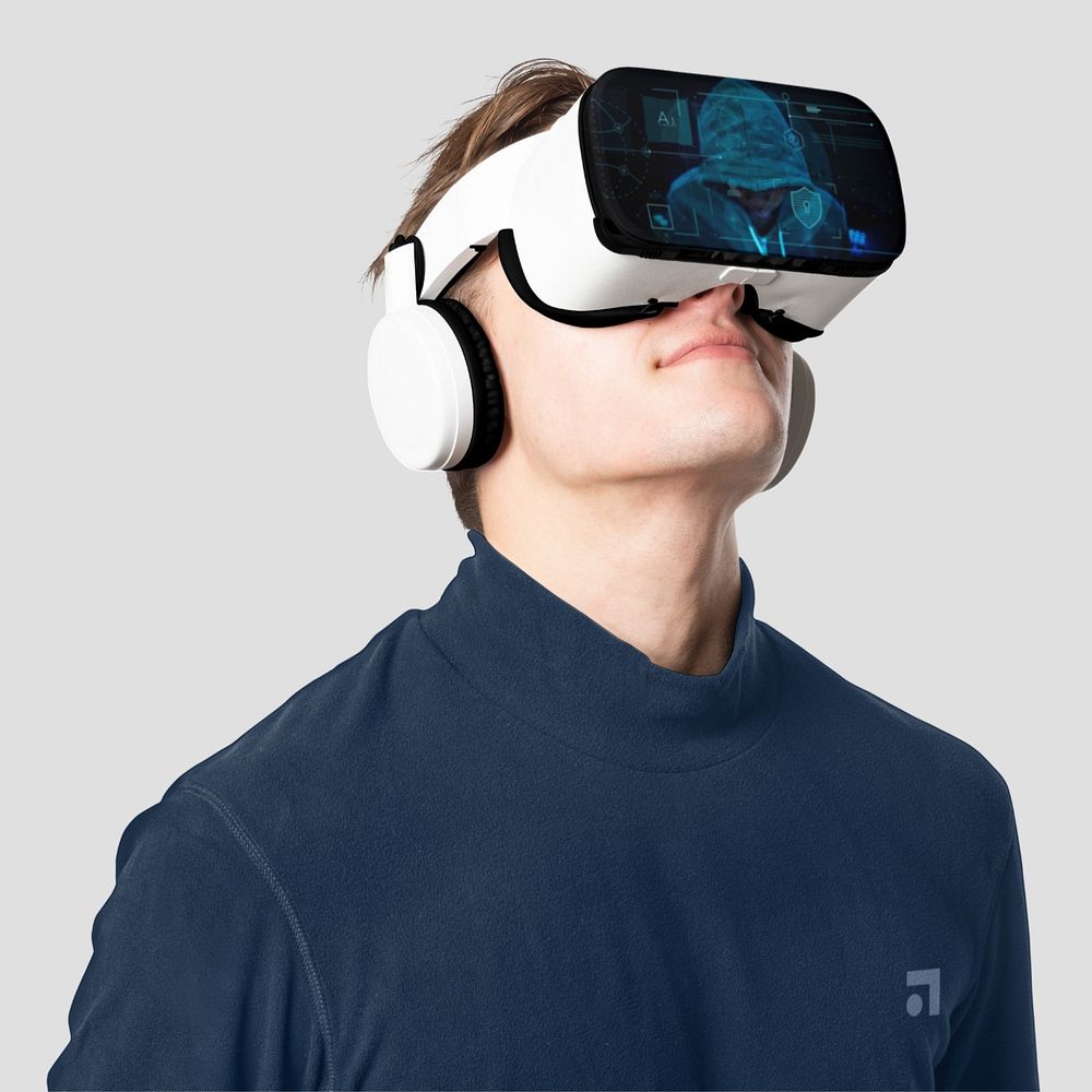 VR screen mockup, editable digital device design