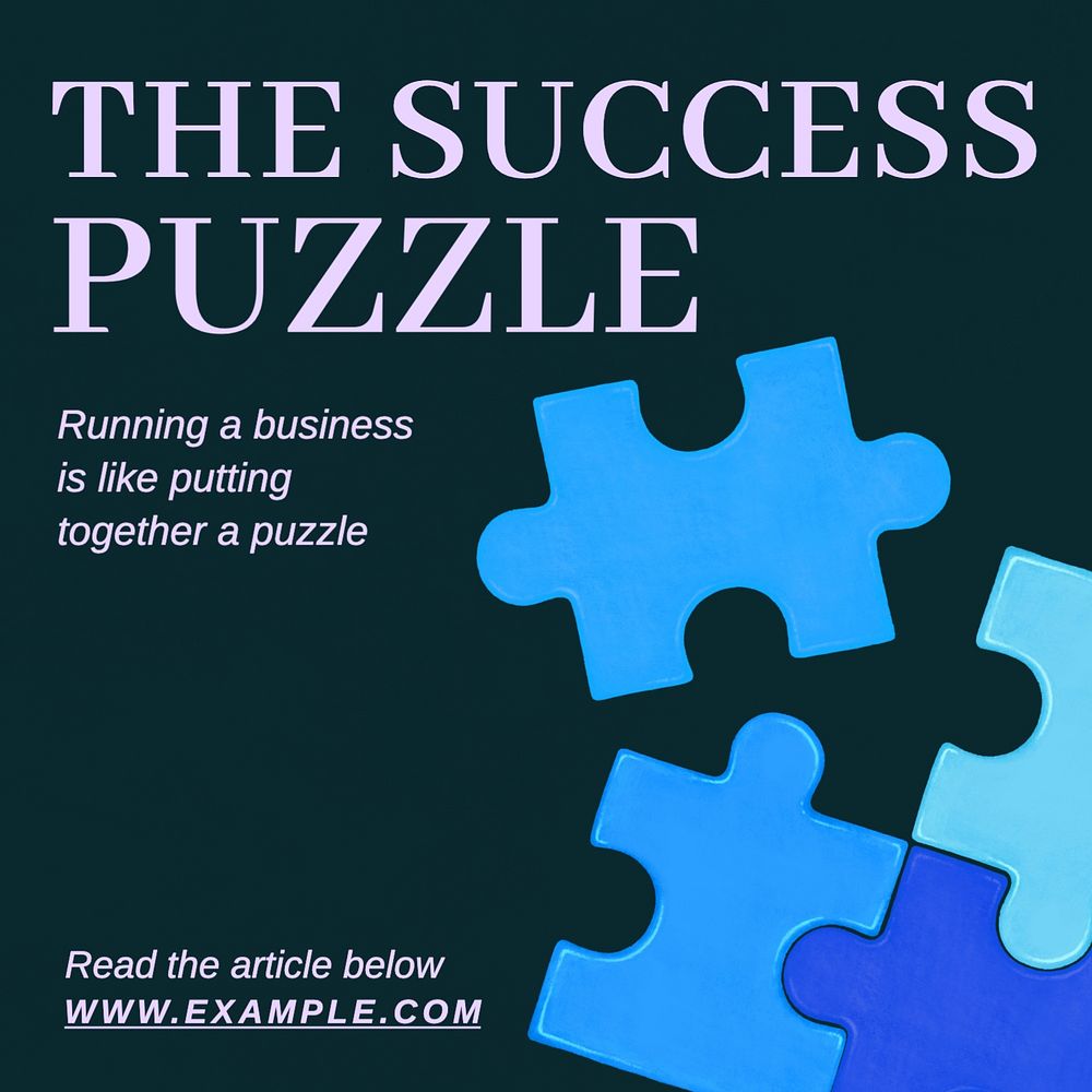 The success puzzle Instagram post template