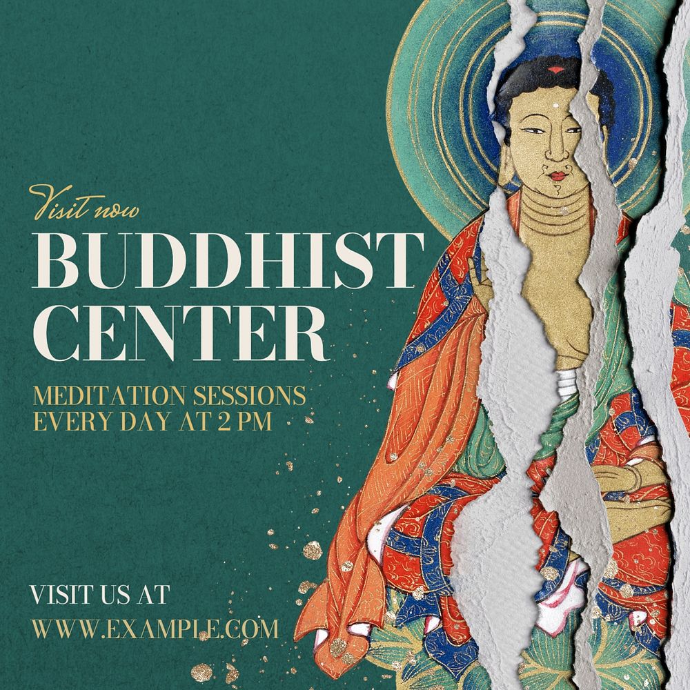 Buddhist center Instagram post template