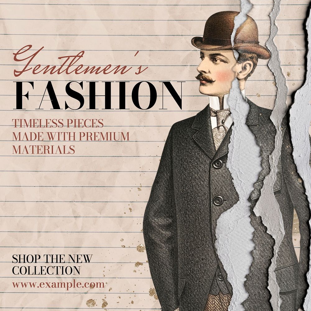 Gentlemen fashion Instagram post template