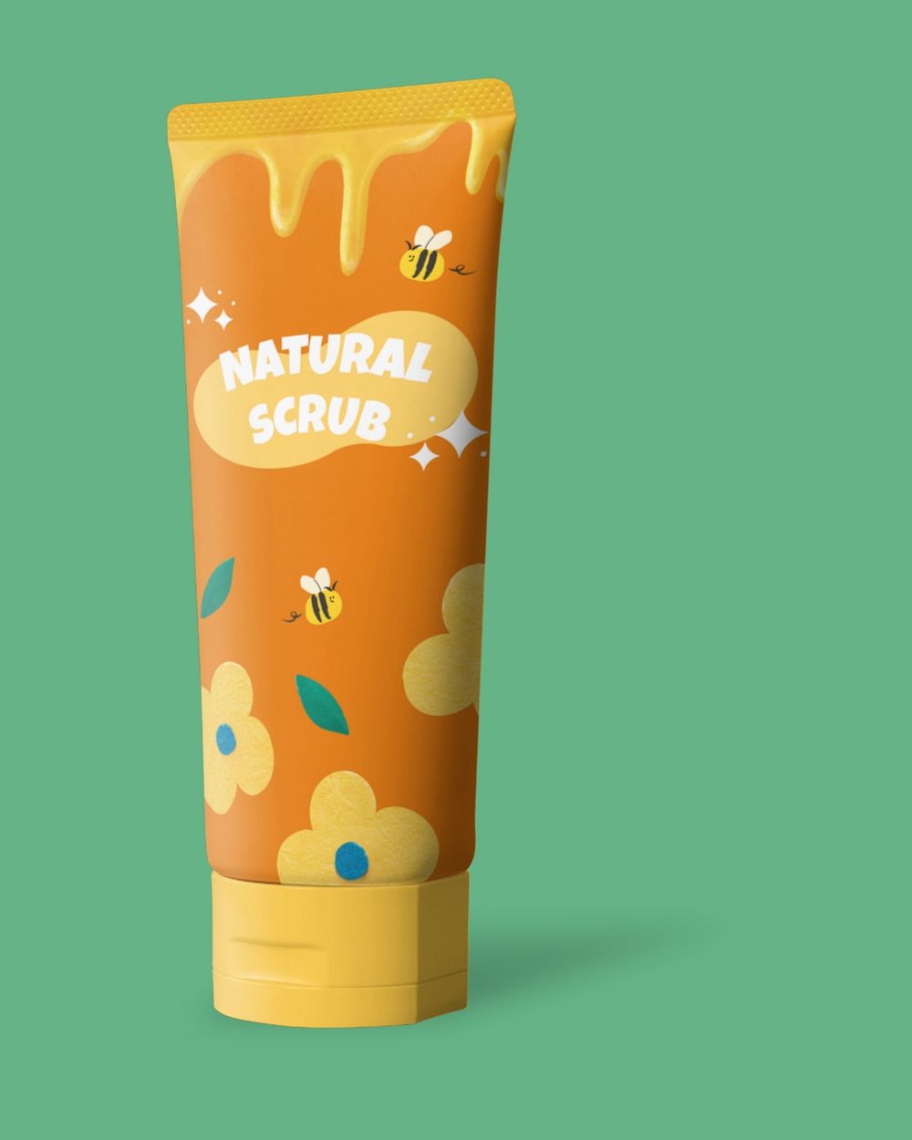 Colorful cosmetic tube mockup, editable skincare product packaging design