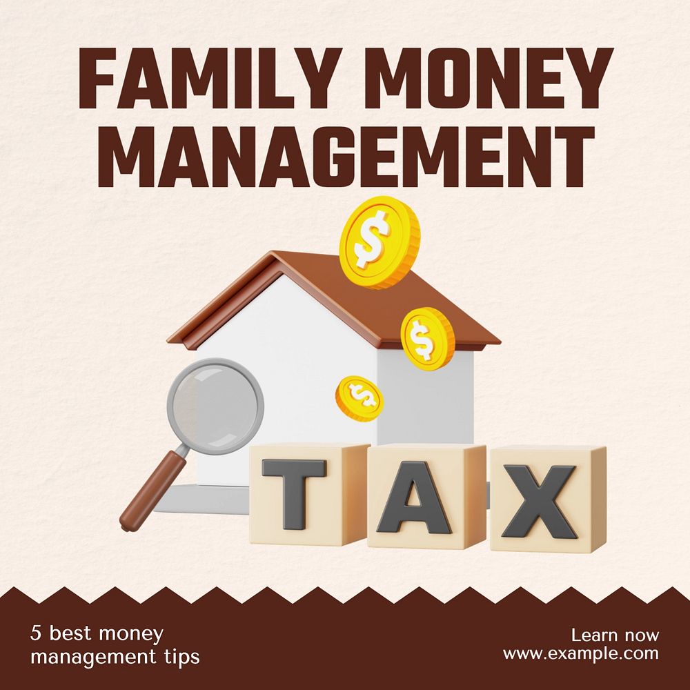 Family money management Instagram post template