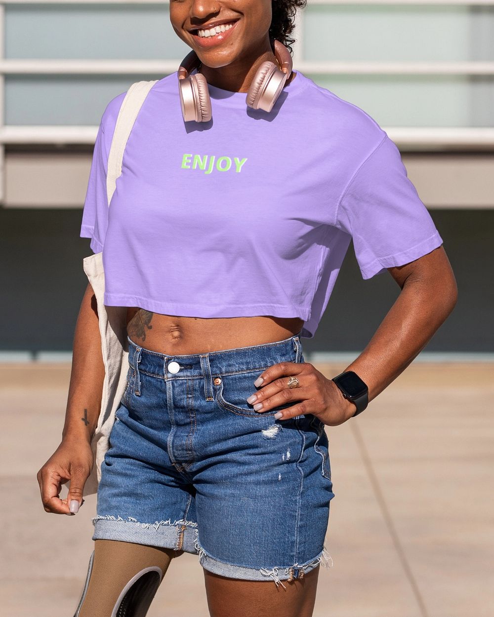 Women's crop top mockup, editable design